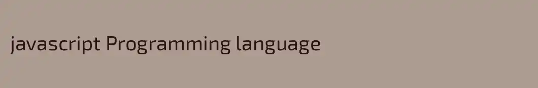 javascript Programming language